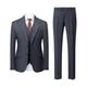 Men's 3 Piece Suits Dress Blazer Suits Classic Fit 2 Button Suits Tuxedo Jacket Blazer for Wedding Business Dinner with Broad Shoulders,Grey,AsianXL (EUR M)