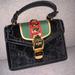 Gucci Bags | Gucci Black Gg Velvet And Patent Leather Sylvie Top Handle Bag | Color: Black | Size: Os