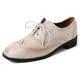 MJIASIAWA Square Toe Oxfords Lace Up Women Brogue Low Heel Pumps Mens Business Work Derby Vintage Office Shoes White Size 7 UK/41 Asian