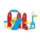 Dolu – 7 in 1 Playground – Indoor & Outdoor Red Blue and Yellow Frame with Swing, Slide and Water Fountain for Kids