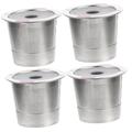 Veemoon 4pcs Stainless Steel Coffee Maker Filter Refillable Coffee Expresso Coffee Reusable Coffee Filters Coffee Accessories for Coffee Station Espresso Shots Filling Strong Coffee