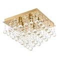 LITECRAFT Orlando Decorative Style Square Bathroom Flush Ceiling Light Home Lighting (Satin Brass, 5 Light)