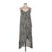 Kori America Casual Dress - Slip dress: Silver Snake Print Dresses - Women's Size X-Large