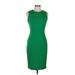 Calvin Klein Casual Dress - Sheath: Green Solid Dresses - Women's Size 6