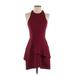 BCBGMAXAZRIA Cocktail Dress - Fit & Flare: Burgundy Dresses - Women's Size 0