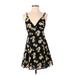 Urban Outfitters Cocktail Dress - Fit & Flare: Black Floral Dresses - Women's Size X-Small