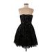 Neiman Marcus for Target Cocktail Dress - A-Line Strapless Sleeveless: Black Solid Dresses - Women's Size 6