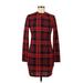Zaful Casual Dress: Red Grid Dresses - New - Women's Size 8