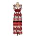 Eva Mendes by New York & Company Casual Dress - Maxi: Red Print Dresses - Women's Size X-Large