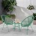 All-Weather Chair & Table Set, Oval Papasan Chairs and Glass Top Table