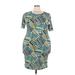 Lularoe Casual Dress - Sheath: Teal Snake Print Dresses - New - Women's Size 3X