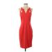 BCBGMAXAZRIA Cocktail Dress - Bodycon: Red Solid Dresses - Women's Size 4