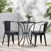 Industrial Style Patio Round Table with 2 Chair Set for Garden Balcony