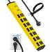 CRST 6-Outlet Power Strip Metal | 1.77 H x 5.2 W x 18.9 D in | Wayfair RS-IS6A450-2U-Y-6FT