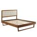 Willow Wood Platform Bed w/ Angular Frame by Modway Wood & /Upholstered/Polyester in Brown | 51 H x 63.5 W x 83 D in | Wayfair MOD-6384-WAL-BEI