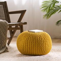 Dakota Fields 20" Wide Round Pouf Ottoman Cotton | 14 H x 20 W x 20 D in | Wayfair 037E5FE0FD15448D931D2A7B1C37671E