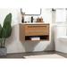 Wade Logan® Anspach 30" Wall-Mounted Single Bathroom Vanity Set Wood/Marble in Brown | 19.7 H x 30 W x 18 D in | Wayfair