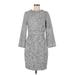 J.Crew Casual Dress - Sweater Dress: Gray Houndstooth Dresses - New - Women's Size 8