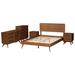 Wholesale Interiors Baxton Studio Demeter Mid-Century Modern Walnut Finished Wood 5-Piece Bedroom Set Metal in Brown | Wayfair