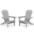 Dovecove Wood Lounge Patio Chair For Garden Outdoor Wooden Folding Adirondack Chair Set Of 2 Solid Cedar Wood Lounge Patio Chair For Garden | Wayfair