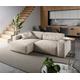 DELIFE Ecksofa Sirpio L 260x160 cm Cord Beige Recamiere variabel, Ecksofas