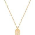 Simply Rhona July Month Engraved Flower Pendant In 18K Gold Plated Stainless Steel - Gold