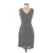 Banana Republic Casual Dress - Mini: Gray Tweed Dresses - Women's Size 0 Petite