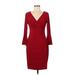 Lauren by Ralph Lauren Casual Dress - Sheath: Burgundy Solid Dresses - Women's Size 6
