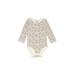 Just One You Made by Carter's Long Sleeve Onesie: Ivory Floral Motif Bottoms - Size 12 Month