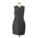 BCBGMAXAZRIA Casual Dress - Sheath: Gray Houndstooth Dresses - Women's Size Medium