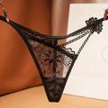 Strings Brodés En Dentelle, Culotte Transparente En Maille Évidée, Lingerie Et Sous-vêtements Sexy Pour Femmes