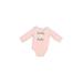 First Impressions Long Sleeve Onesie: Pink Bottoms - Size 3-6 Month