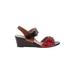 Anyi Lu Wedges: Red Solid Shoes - Women's Size 37.5 - Open Toe