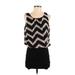 Trixxi Casual Dress: Black Chevron Dresses - Women's Size Small