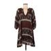 Patterson J. Kincaid Casual Dress - Popover: Brown Print Dresses - Women's Size Medium