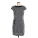 Danny & Nicole Casual Dress - Sweater Dress: Gray Tweed Dresses - Women's Size 8