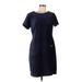 Tommy Hilfiger Casual Dress - Shift: Blue Solid Dresses - Women's Size 8