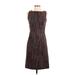 Fiori di Zucca Casual Dress - Shift: Brown Brocade Dresses - Women's Size 4