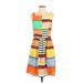 Jessica Simpson Casual Dress - Fit & Flare: Orange Stripes Dresses - Women's Size 6