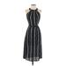 THREE PINK HEARTS Casual Dress - Midi: Black Stripes Dresses - Women's Size Small