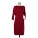 The Limited Casual Dress - Sheath: Burgundy Solid Dresses - Women's Size Medium