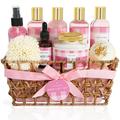 Luxury Bath & Body DNF2 Set For Women and Men 9 PCS Home Spa Gift Basket for Women with Bubble Bath Shower Gel Hand Soap Body Scrub Shampoo & More Christmas Gifts for Women