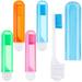 4 Pack Travel Toothbrush MGF3 Bulk Folding Toothbrush with Soft Case Portable Travel Toothbrush Protective Kit Individually Covered for Travel Camping School Home Business Trip Hotels