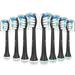 Replacement Toothbrush Heads for DNF2 Philips Sonicare Replacement Heads Head Compatible with Phillips Sonicare Electric Toothbrushes C2 for Philips Sonic Care Brush(All Snap-on) 8 Pack Black