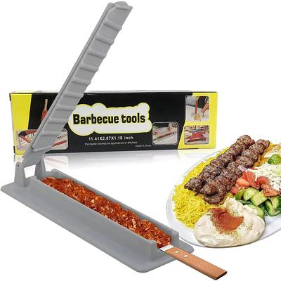 All-in-One Easy Kebab Maker Single-Row Safe Portable Skewer Mold for Effortless Outdoor BBQs No Power Needed
