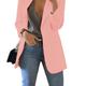 Plus Size Casual Blazer, Women's Plus Solid Long Sleeve Lapel Collar Suit Coat With Pockets