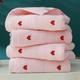 1pc Soft And Absorbent Heart Towel - For Bathing And Washing, Heart Embroidered Hand Towels Perfect For Couples & Lovers, Valentine's Day Gifts, Bathroom Accessories