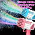 Children's 32-hole Electric Bubble Machine Handheld Gatling Automatic Bubble Children's Portable Outdoor Party Toy Led Light Hair Dryer Boy Girl Gift (bubble Liquid And Battery Not Included)