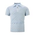 Homme POLO Polo quart de zip Plein Air Casual Revers Quarter Zip Manche Courte Mode basique Plein Damier Quarter Zip Eté Standard Bleu Ciel Noir bleu marine POLO