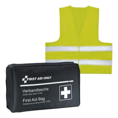 Motorrad-Verbandtasche inkl. Warnweste schwarz, First Aid Only, 20x4.5x13.5 cm